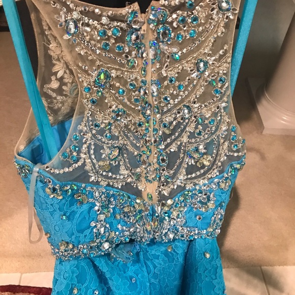 2 piece baby blue mermaid style prom dress - Picture 5 of 6